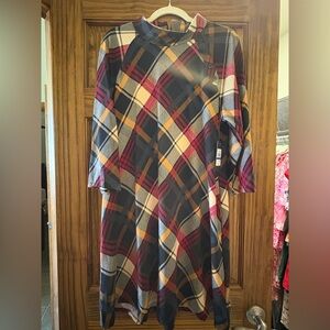 NWT Plaid Long Sleeve Dress